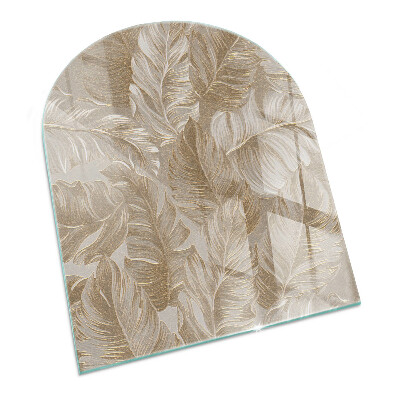 Half round glass hearth Delicate leaf patterns