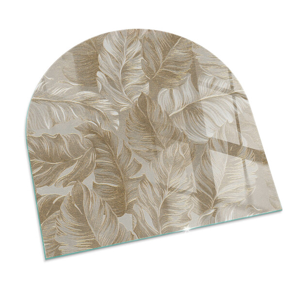 Half round glass hearth Delicate leaf patterns