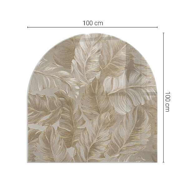 Half round glass hearth Delicate leaf patterns