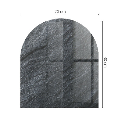 Half round tempered glass hearth Pattern of rocky structure