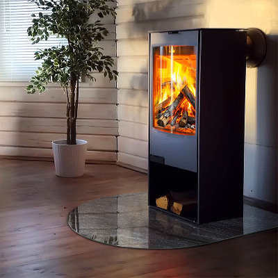 Half round tempered glass hearth Pattern of rocky structure