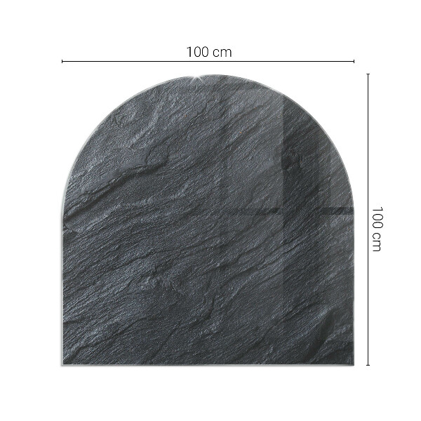 Half round tempered glass hearth Pattern of rocky structure