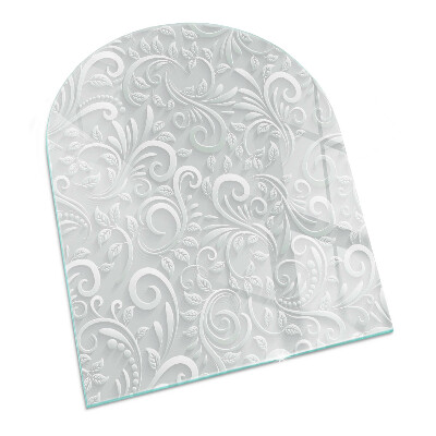 Half round glass hearth Stylish plant motif