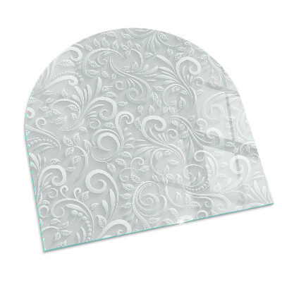 Half round glass hearth Stylish plant motif