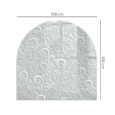 Half round glass hearth Stylish plant motif