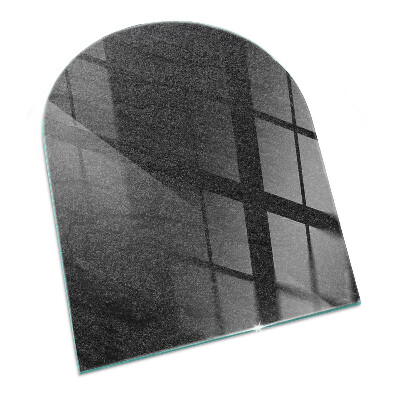 Semi oval glass hearth for stove Stone structure pattern