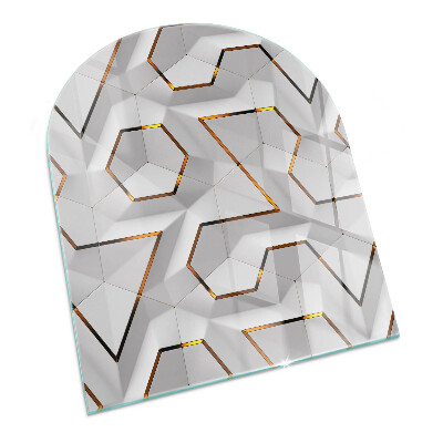 Half round glass hearth Pattern of three-dimensional shapes