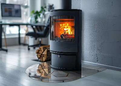 Half round glass hearth Pattern of three-dimensional shapes