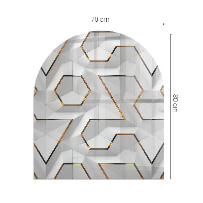 Half round glass hearth Pattern of three-dimensional shapes
