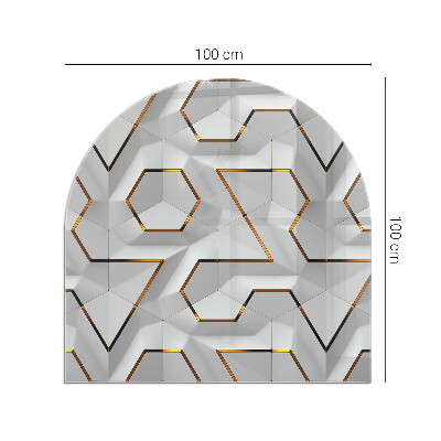 Half round glass hearth Pattern of three-dimensional shapes