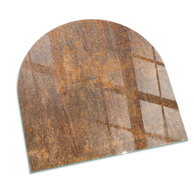 Half round tempered glass hearth Rusty pattern on the background