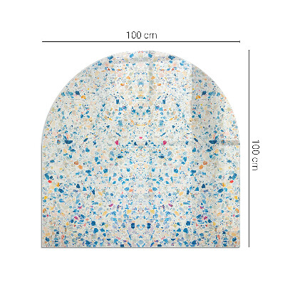 Semi oval glass hearth for stove Abstract texture motif