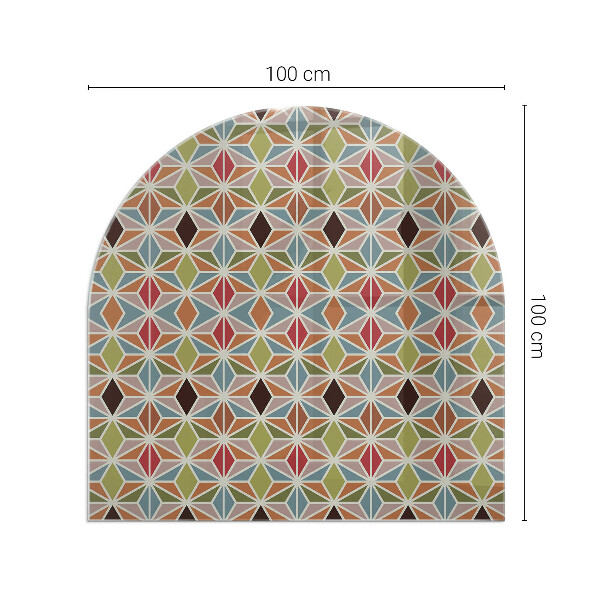 Half round glass hearth Polygonal patterns on the web
