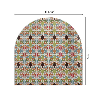 Half round glass hearth Polygonal patterns on the web