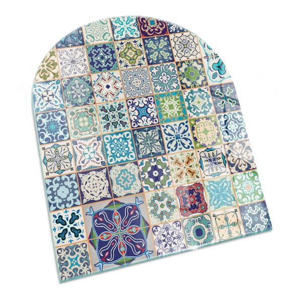 Half round tempered glass hearth Mosaic decorative patterns