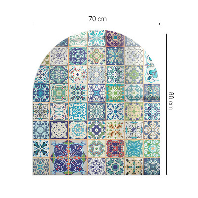 Half round tempered glass hearth Mosaic decorative patterns
