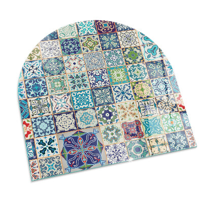 Half round tempered glass hearth Mosaic decorative patterns