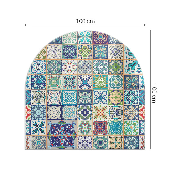Half round tempered glass hearth Mosaic decorative patterns