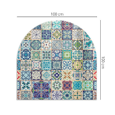Half round tempered glass hearth Mosaic decorative patterns