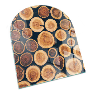 Semi oval glass hearth for stove Box with wooden frame