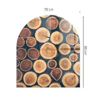 Semi oval glass hearth for stove Box with wooden frame