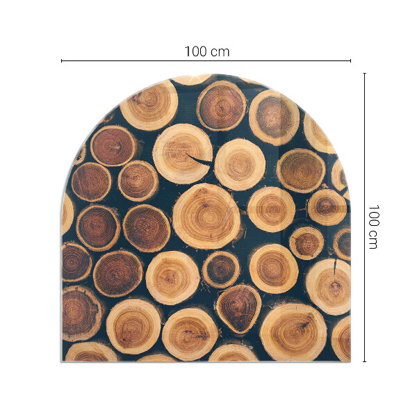 Semi oval glass hearth for stove Box with wooden frame