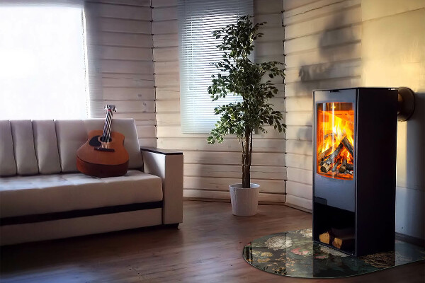 Half round glass hearth Floral motif with butterflies