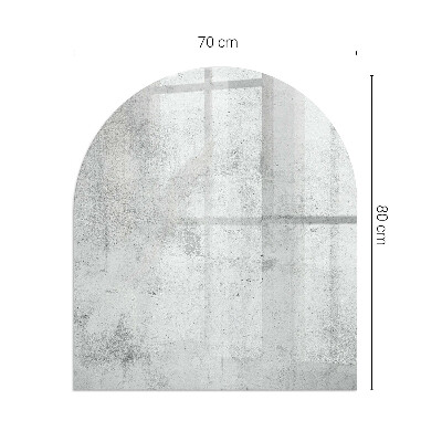 Semi oval glass hearth for stove Concrete texture in a raw style
