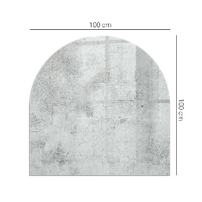 Semi oval glass hearth for stove Concrete texture in a raw style