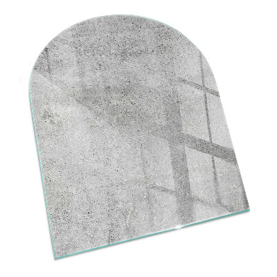 Half round glass hearth Raw concrete in a minimalist style