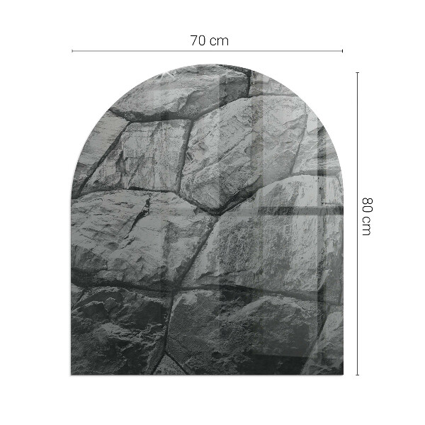 Half round glass hearth Stone style in a natural version