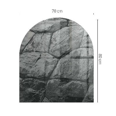 Half round glass hearth Stone style in a natural version