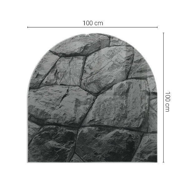 Half round glass hearth Stone style in a natural version