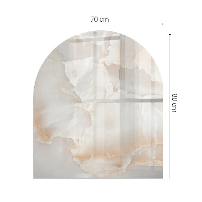 Semi oval glass hearth for stove Stone organic motif