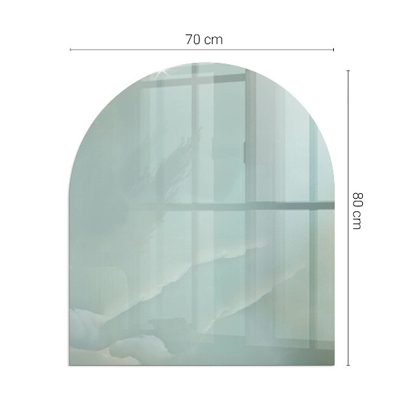 Half round tempered glass hearth Marble motif in subtle tones