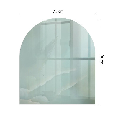 Half round tempered glass hearth Marble motif in subtle tones