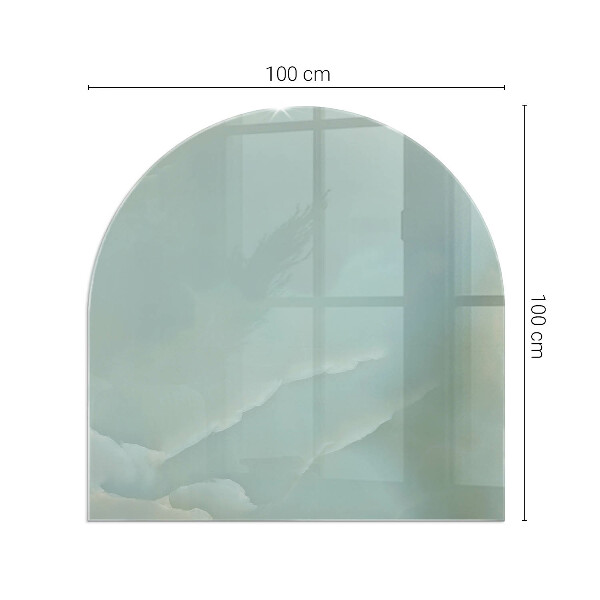 Half round tempered glass hearth Marble motif in subtle tones