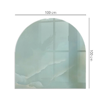 Half round tempered glass hearth Marble motif in subtle tones