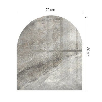 Half round tempered glass hearth Stone-inspired pattern