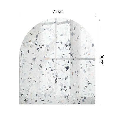 Half round tempered glass hearth Stone pattern with small accents