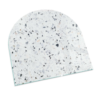 Half round tempered glass hearth Stone pattern with small accents