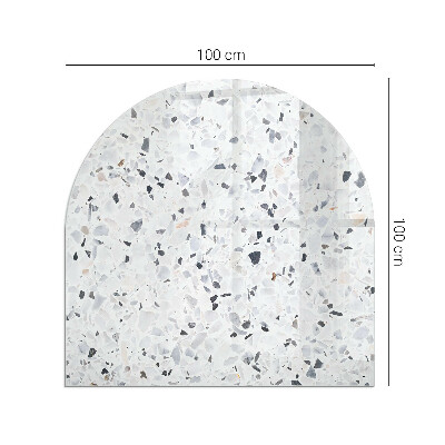 Half round tempered glass hearth Stone pattern with small accents