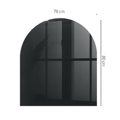 Half round tempered glass hearth Color Black