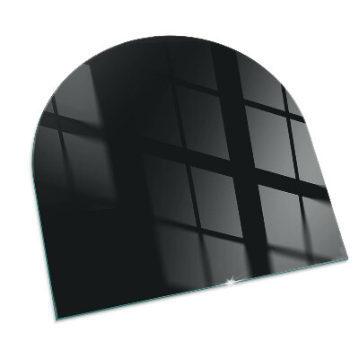 Half round tempered glass hearth Color Black
