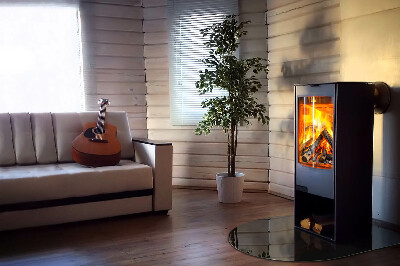 Half round tempered glass hearth Color Black