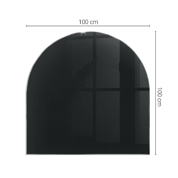 Half round tempered glass hearth Color Black