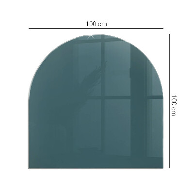 Semi oval glass hearth for stove Sea Color