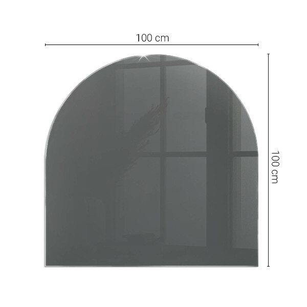 Half round glass hearth Color: Gray-brown