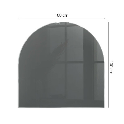 Half round glass hearth Color: Gray-brown