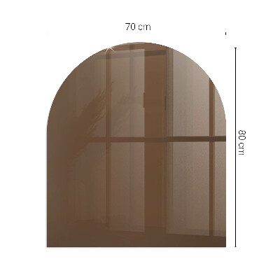 Half round tempered glass hearth Color Brown